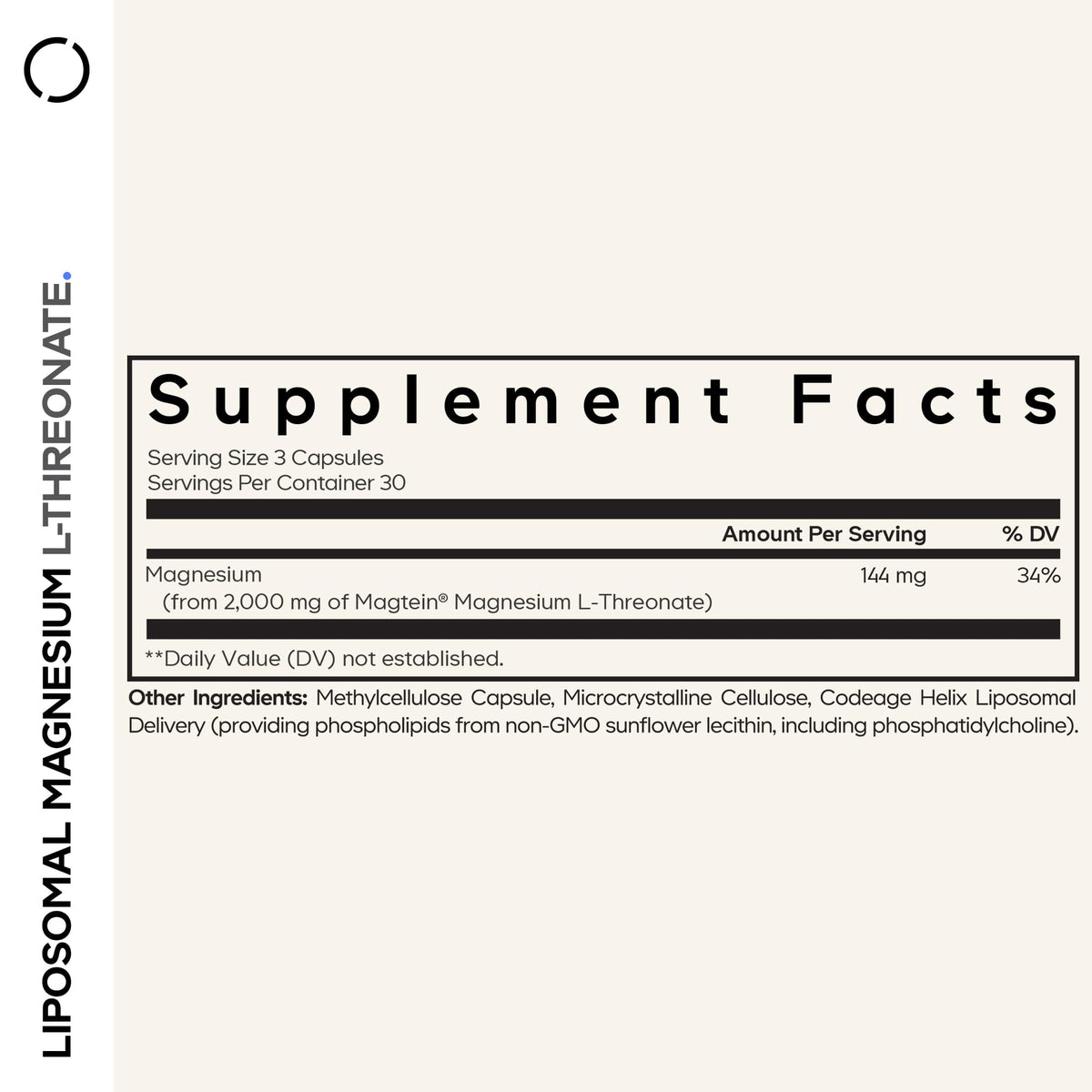Codeage Magnésium L-Thréonate bouteille avec capsules