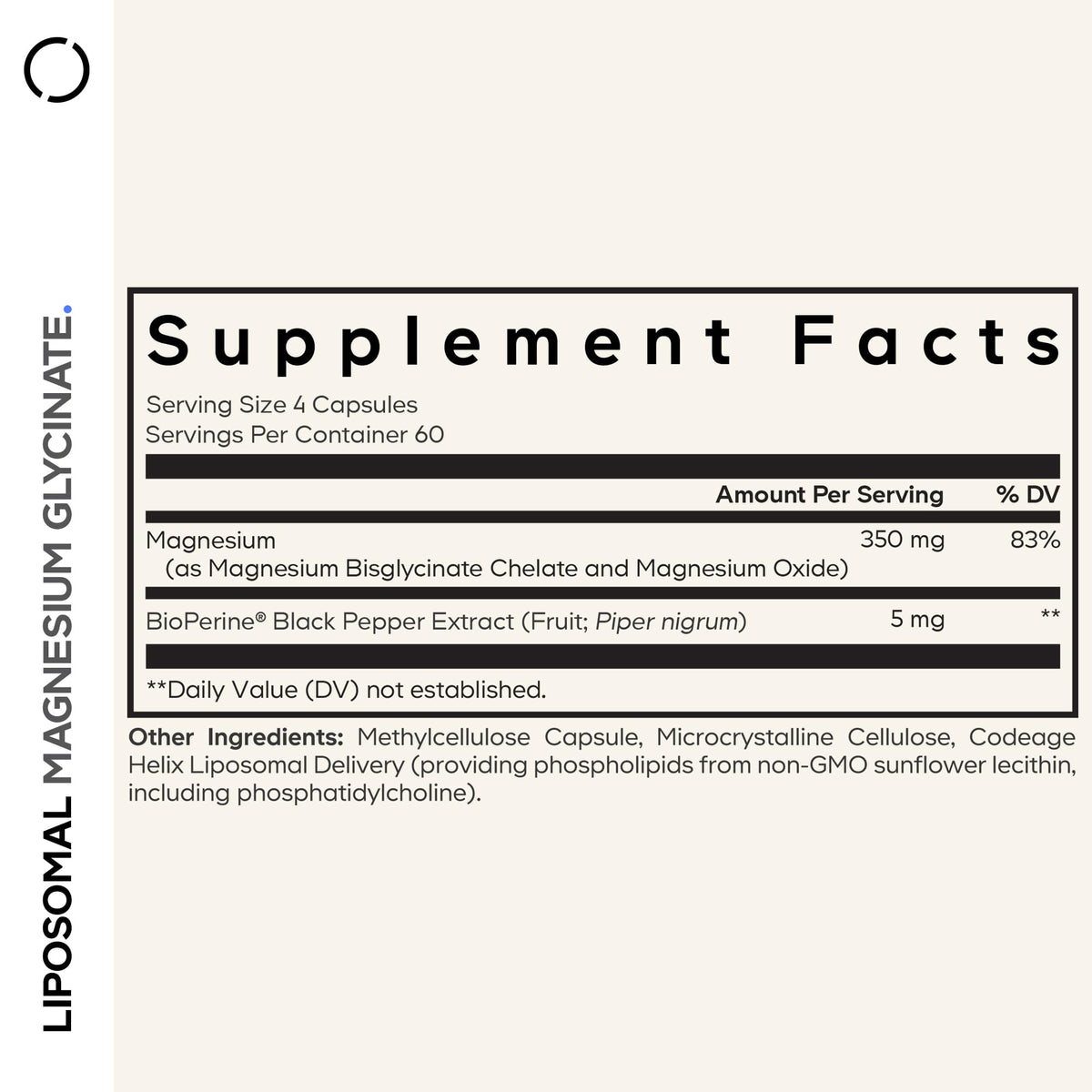 Codeage Magnésium Liposomal Bisglycinate 350 mg capsules