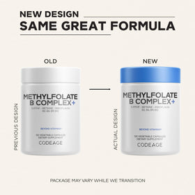 Codeage Methylfolate B Complex, capsules sur une table