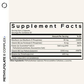 Codeage Methylfolate B Complex côté avec étiquette