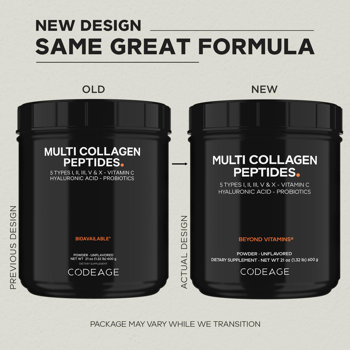 Codeage Multi Collagen Peptides Poudre 721g avec boissons