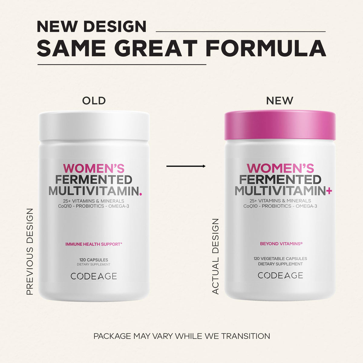 Codeage Multivitamine Femme étiquette avec ingrédients