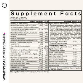 Codeage Multivitamine Femme flacon ouvert avec capsules
