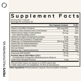 Codeage Multivitamine Homme 50+ capsules ouvertes sur une surface