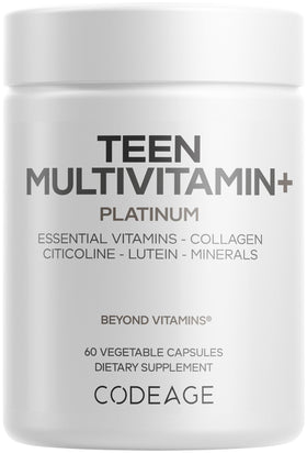 Codeage Multivitamine Teen+ Platinum 60 capsules vue de face