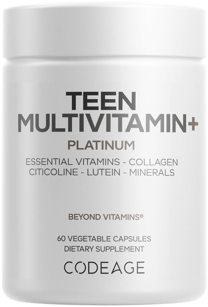 Codeage Multivitamine Teen+ Platinum 60 capsules vue de face