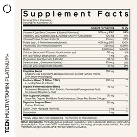 Codeage Multivitamine Teen+ Platinum capsules ouvertes