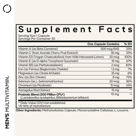 Codeage Multivitamines pour Hommes - composition et ingrédients