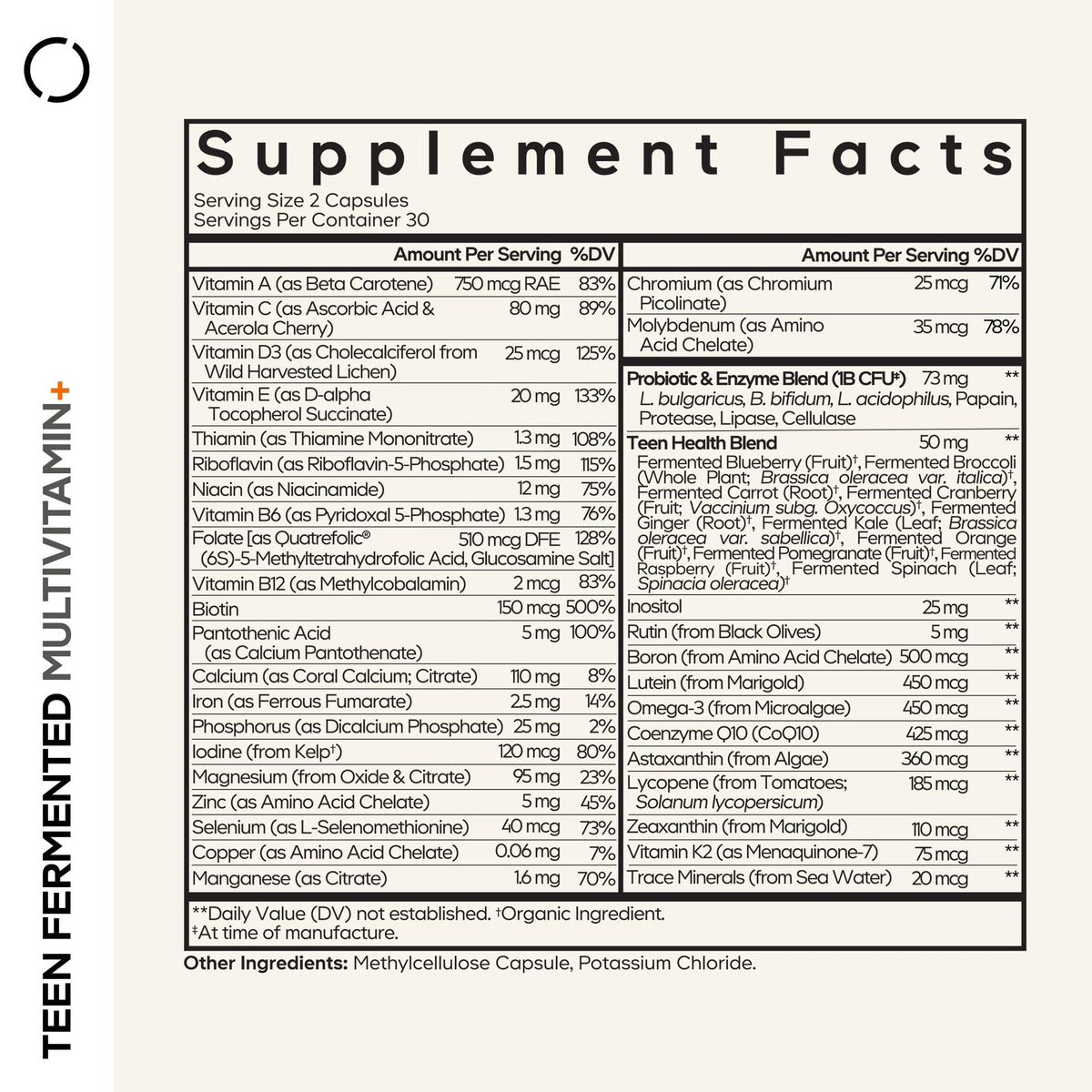 Codeage Multivitamines Teen 2-Pack vue arrière