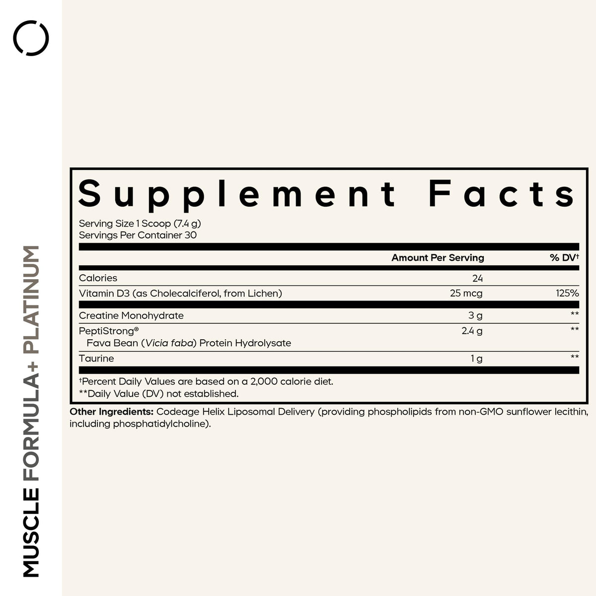 Codeage Muscle Formula+ créatine 3000 mg détails de la composition