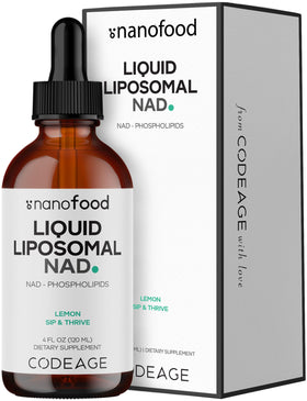 Codeage Nanofood NAD Liquide 100mg flacon compte-gouttes vue avant