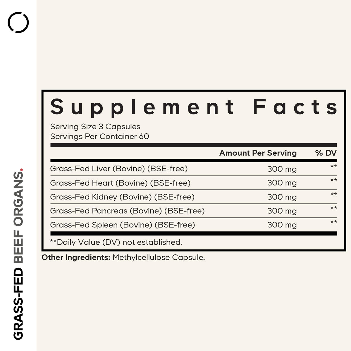 Codeage Organes de Bœuf flacon avec capsules
