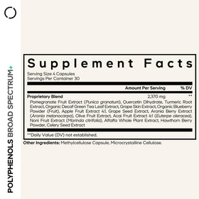 Codeage Polyphenols emballage avec description des ingrédients