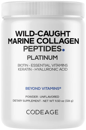 Codeage Poudre de Collagène Marin 390g vue avant avec étiquette