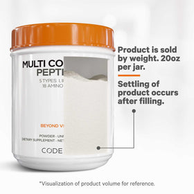 Codeage Poudre de Collagène Multi Peptides 670g, ingrédients en gros plan
