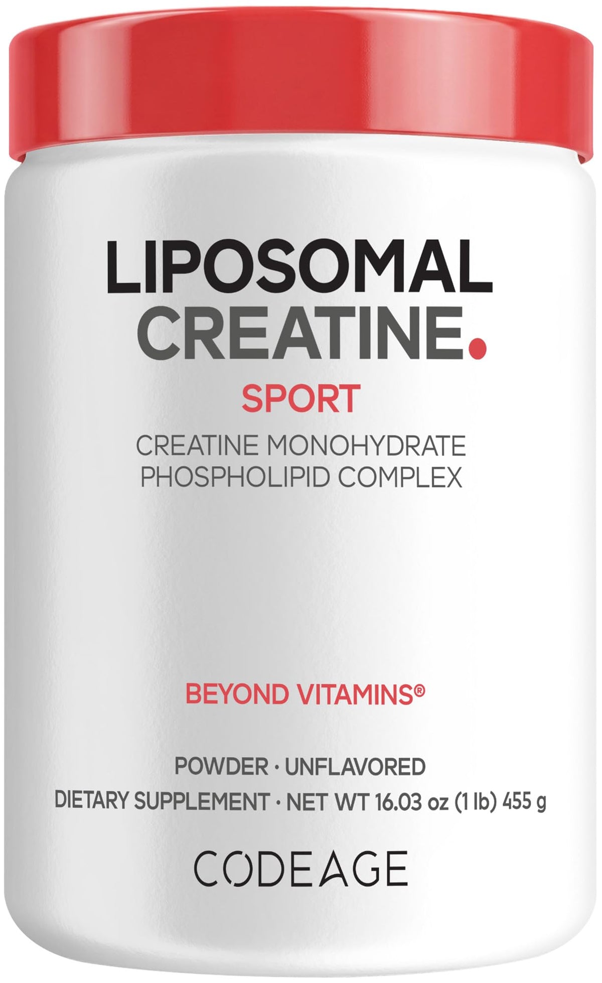 Codeage Poudre de Créatine Liposomale 5000mg vue de face