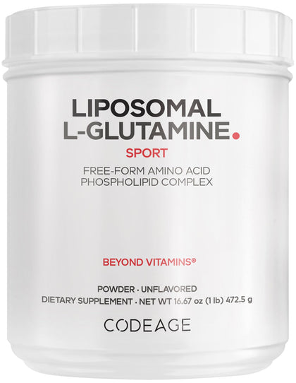 Codeage Poudre de L-Glutamine Liposomale 5000mg vue de face
