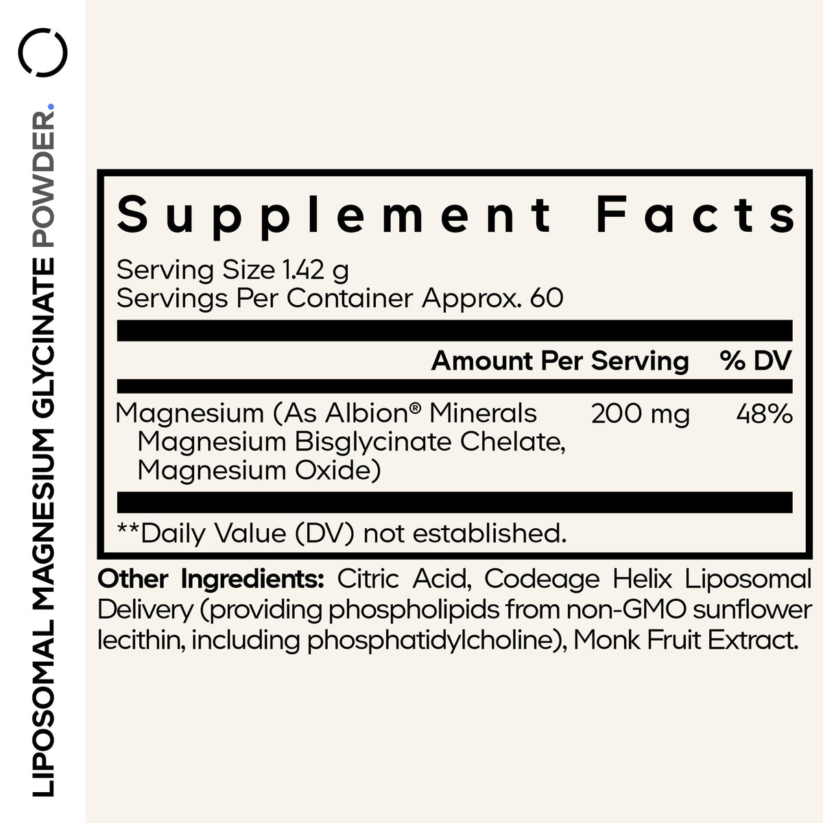 Codeage Poudre de Magnésium Liposomal Bisglycinate 158g emballage
