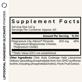 Codeage Poudre de Magnésium Liposomal Bisglycinate 158g emballage