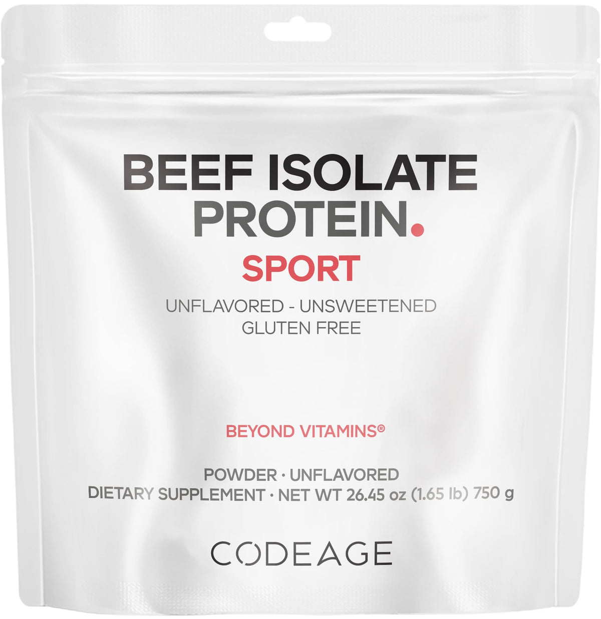 Codeage Poudre de Protéine Isolée de Boeuf 789g vue de face