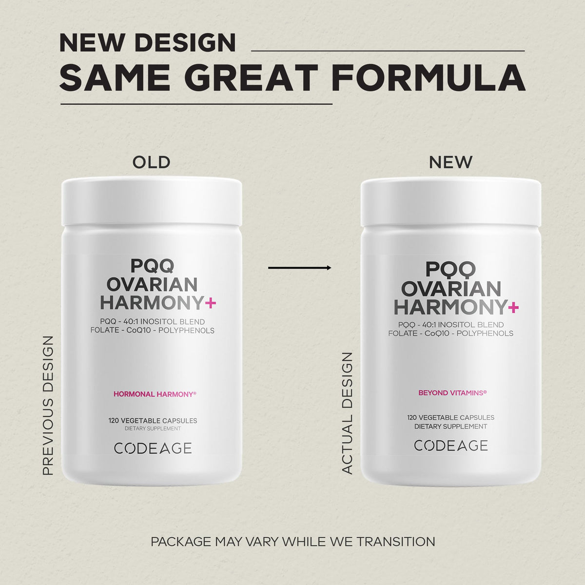 Codeage PQQ Harmony+ capsules ouvertes sur une table