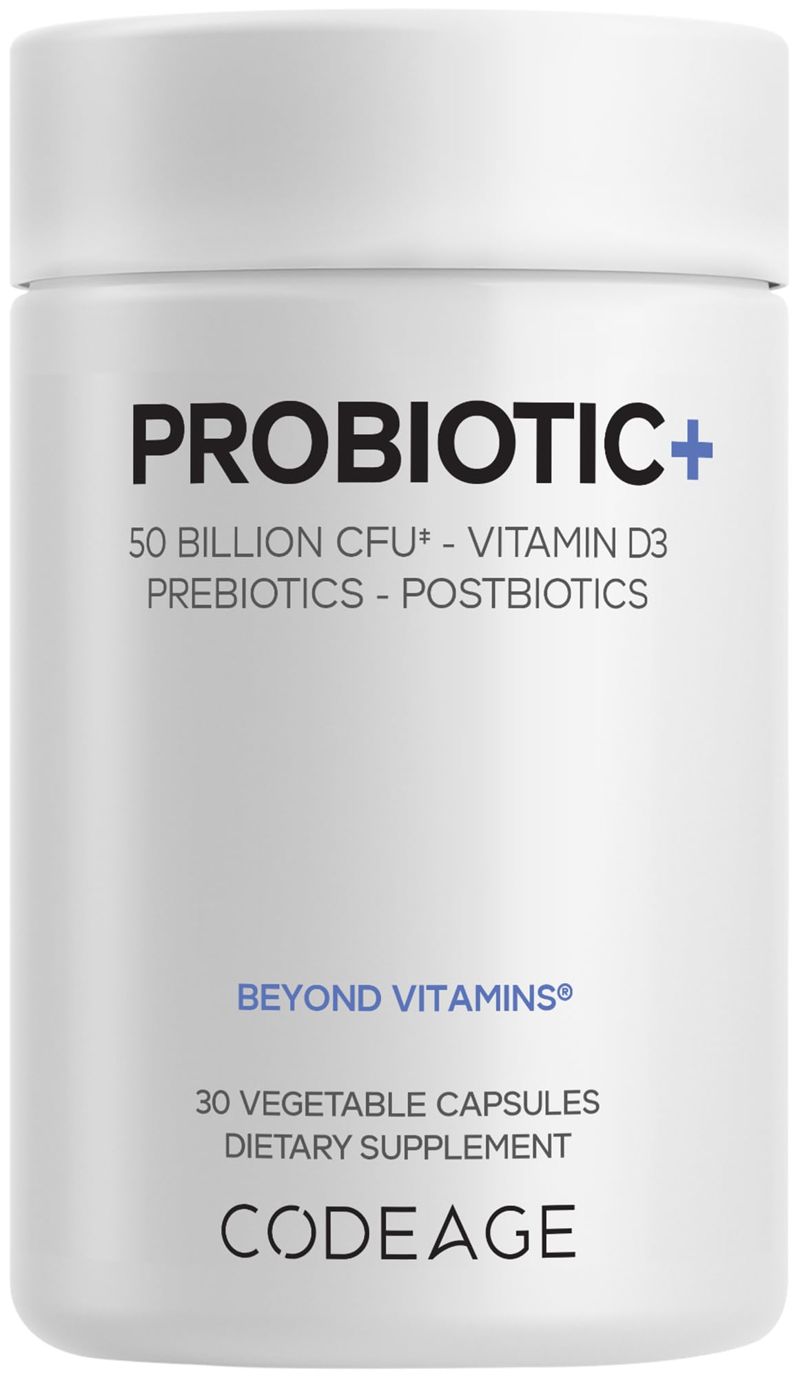 Codeage Probiotic+ 50 Milliards CFU 30 Capsules vue de face