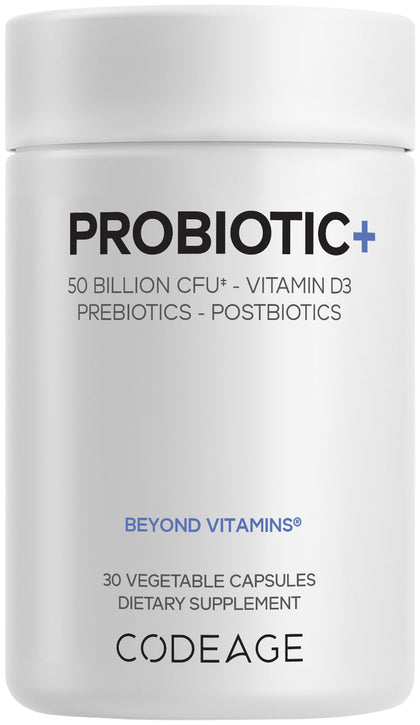 Codeage Probiotic+ 50 Milliards CFU 30 Capsules vue de face