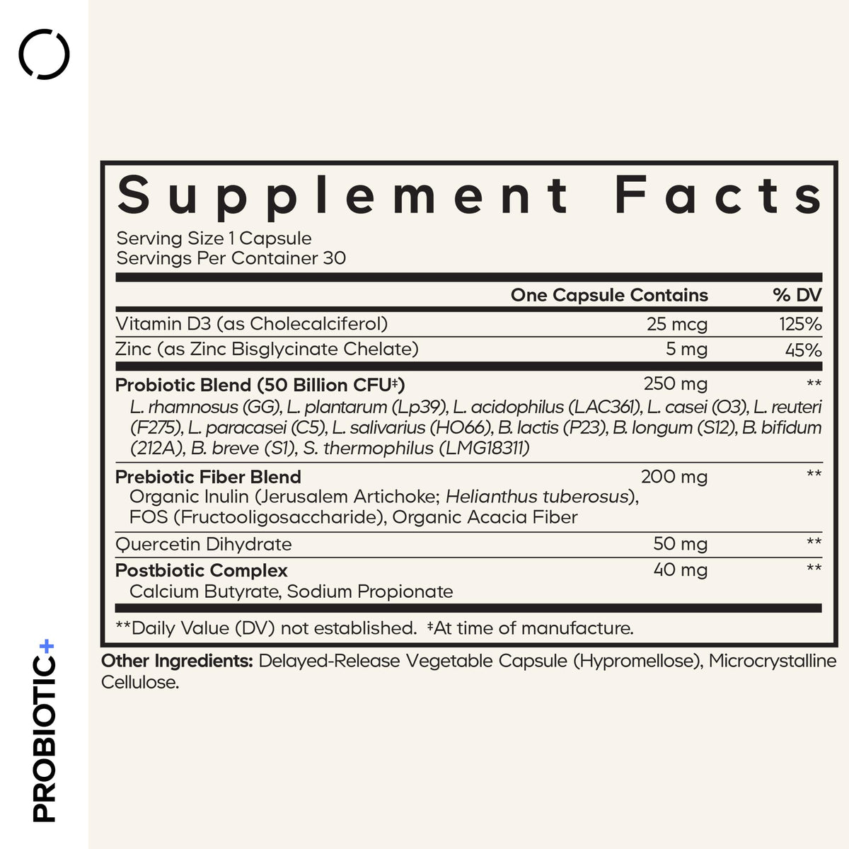 Codeage Probiotic+ flacon avec capsules
