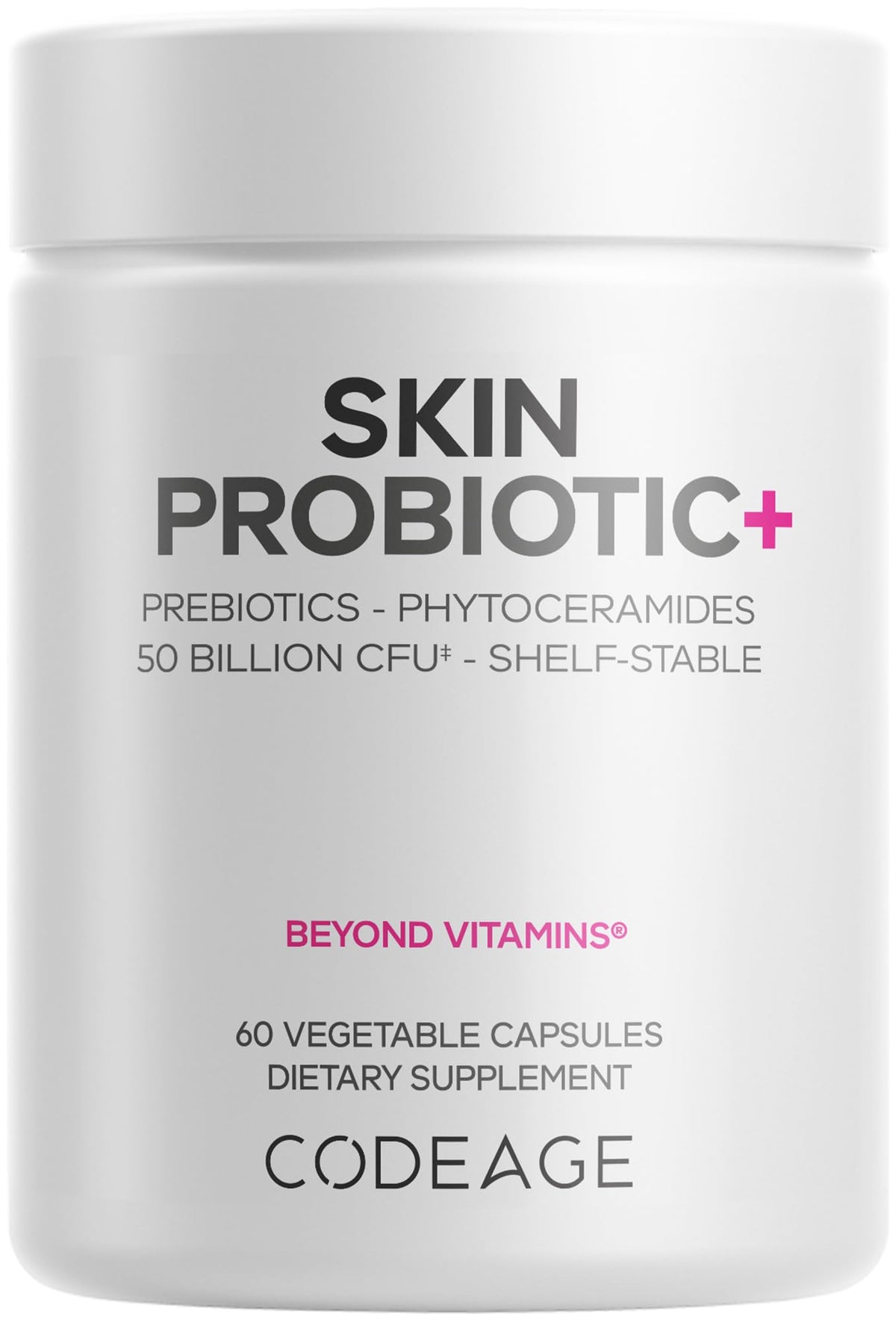 Codeage Probiotiques de Peau 60 capsules vue de face