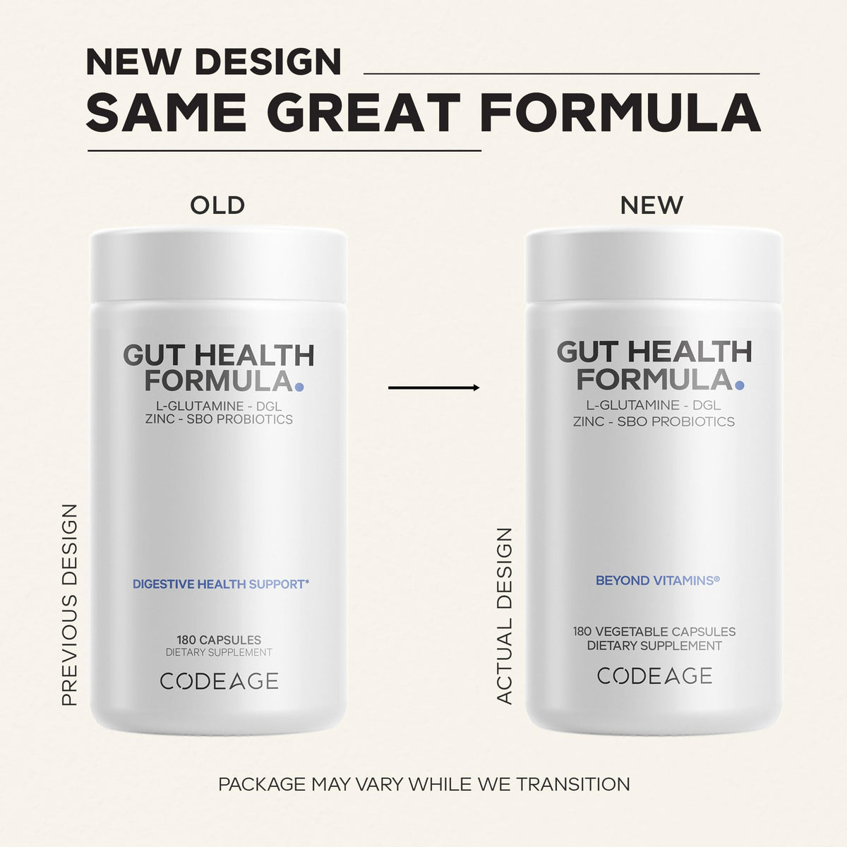 Codeage Santé Intestinale 180 Capsules ouvertes avec capsules à l'intérieur