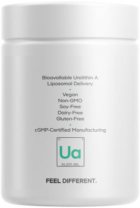 Codeage Urolithin A 500mg capsules sur fond blanc
