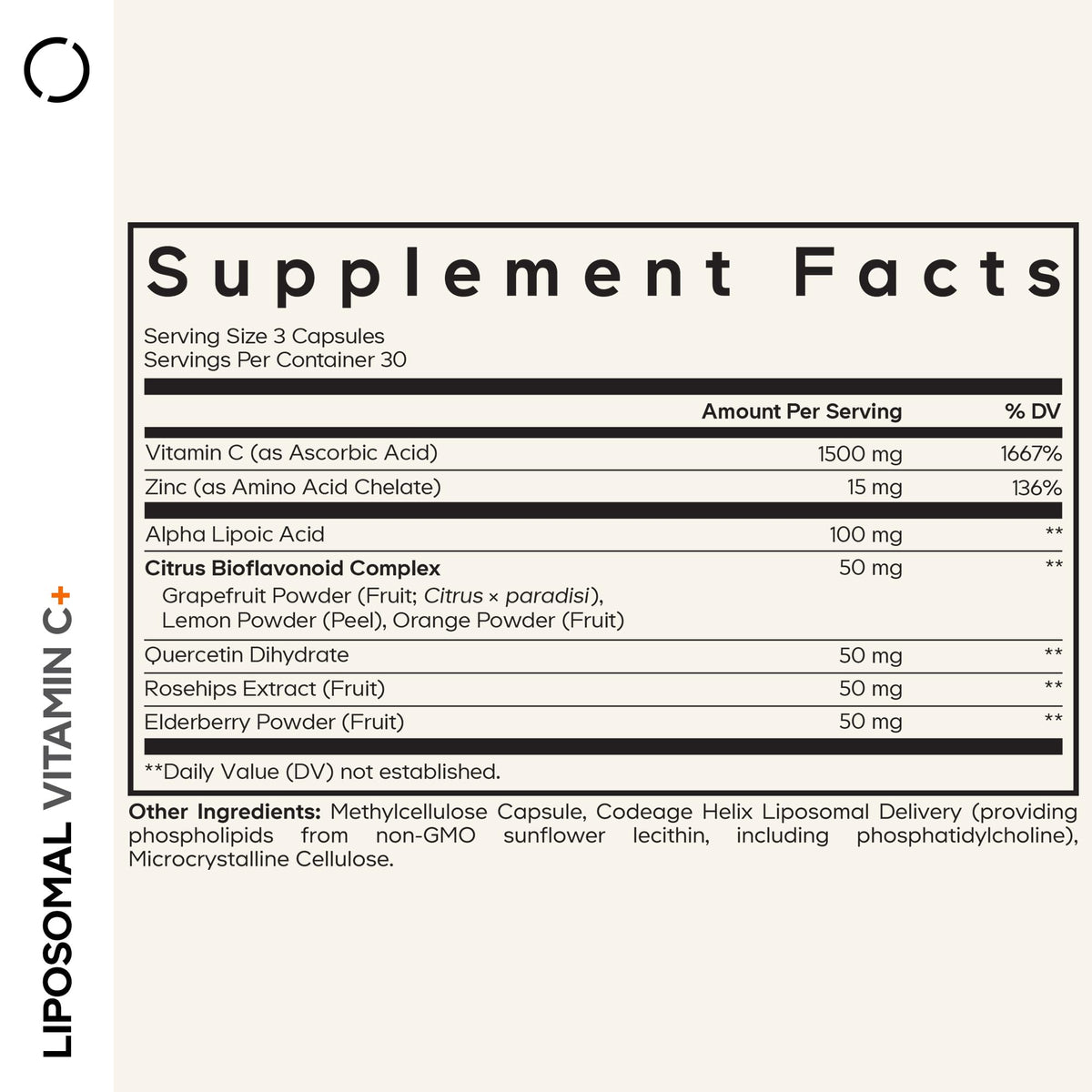 Codeage vitamine C liposomale 1500 mg capsules de près