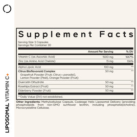 Codeage vitamine C liposomale 1500 mg capsules de près