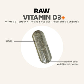 Codeage Vitamine D3+ 5000 IU 60 capsules sur une table