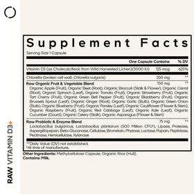 Codeage Vitamine D3+ 5000 IU 60 capsules vue arrière