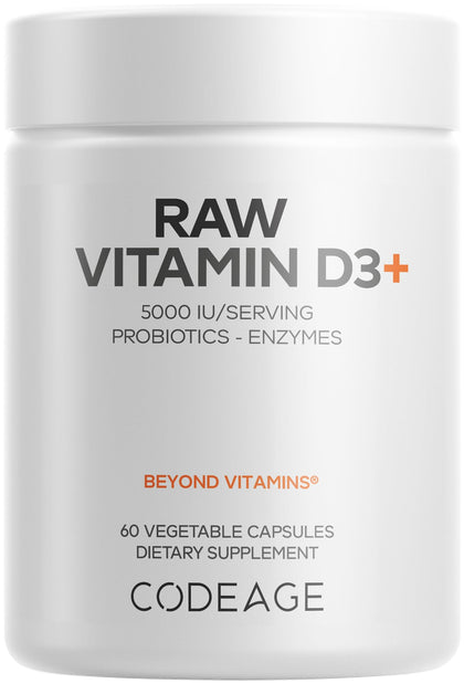 Codeage Vitamine D3+ 5000 IU 60 capsules vue avant