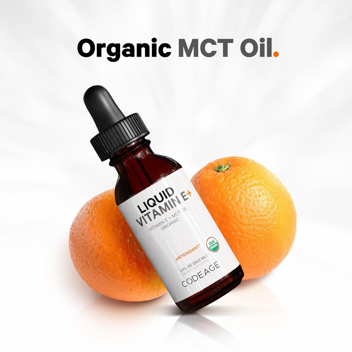 Codeage Vitamine E Liquide Bio avec fruits oranges