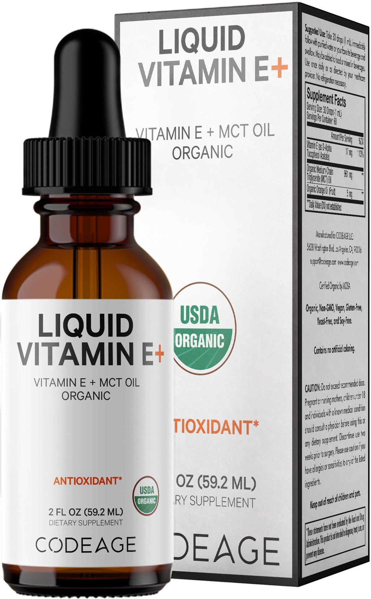 Codeage Vitamine E Liquide Bio flacon de 60 doses