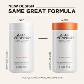 Codeage Vitamines ADK bouteille avec étiquette