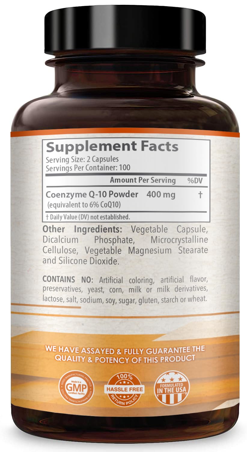 Coenzyme Q10 200mg HealthyWayRx capsule ouverte avec poudre