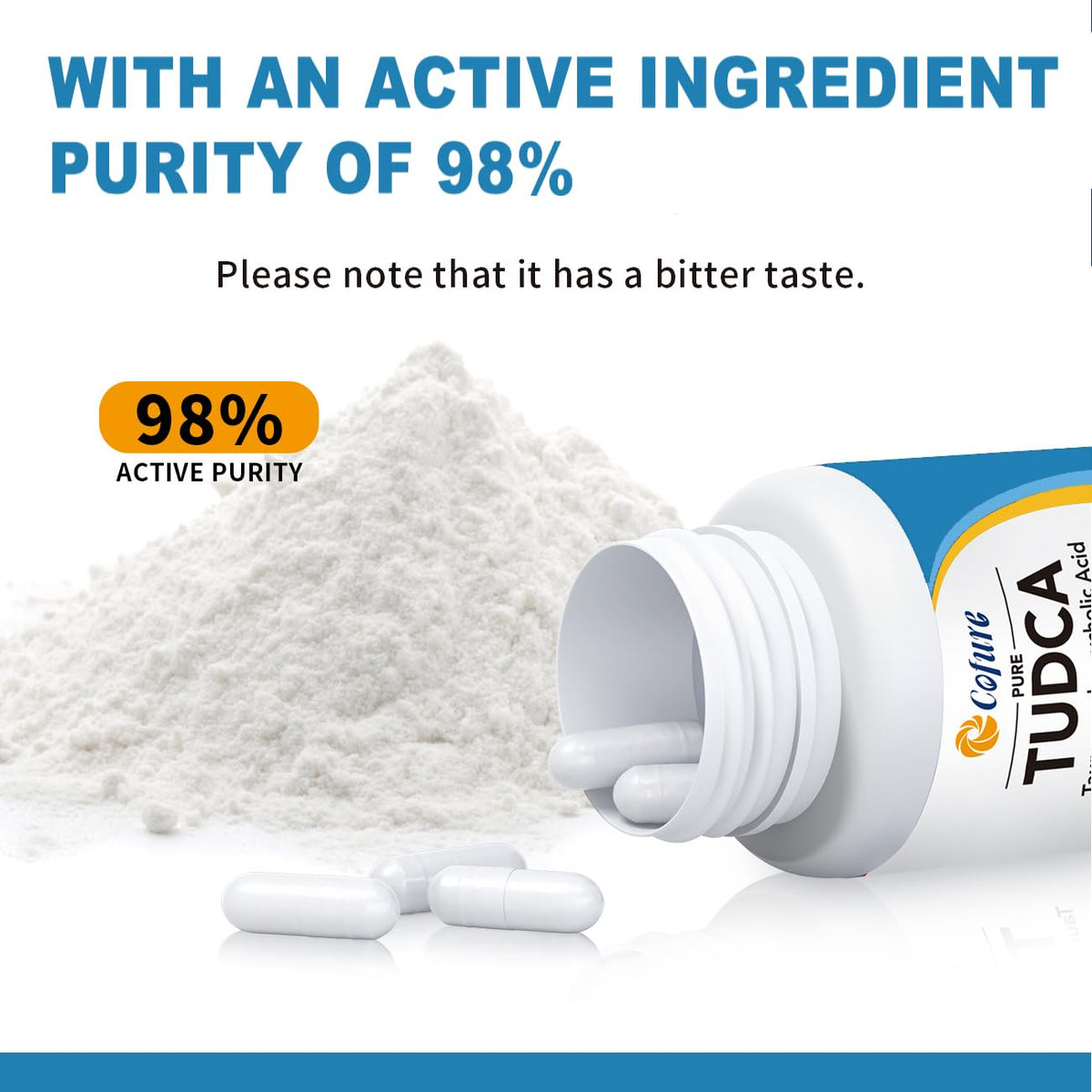 Cofure TUDCA 500mg Complément Alimentaire - Étiquette du flacon