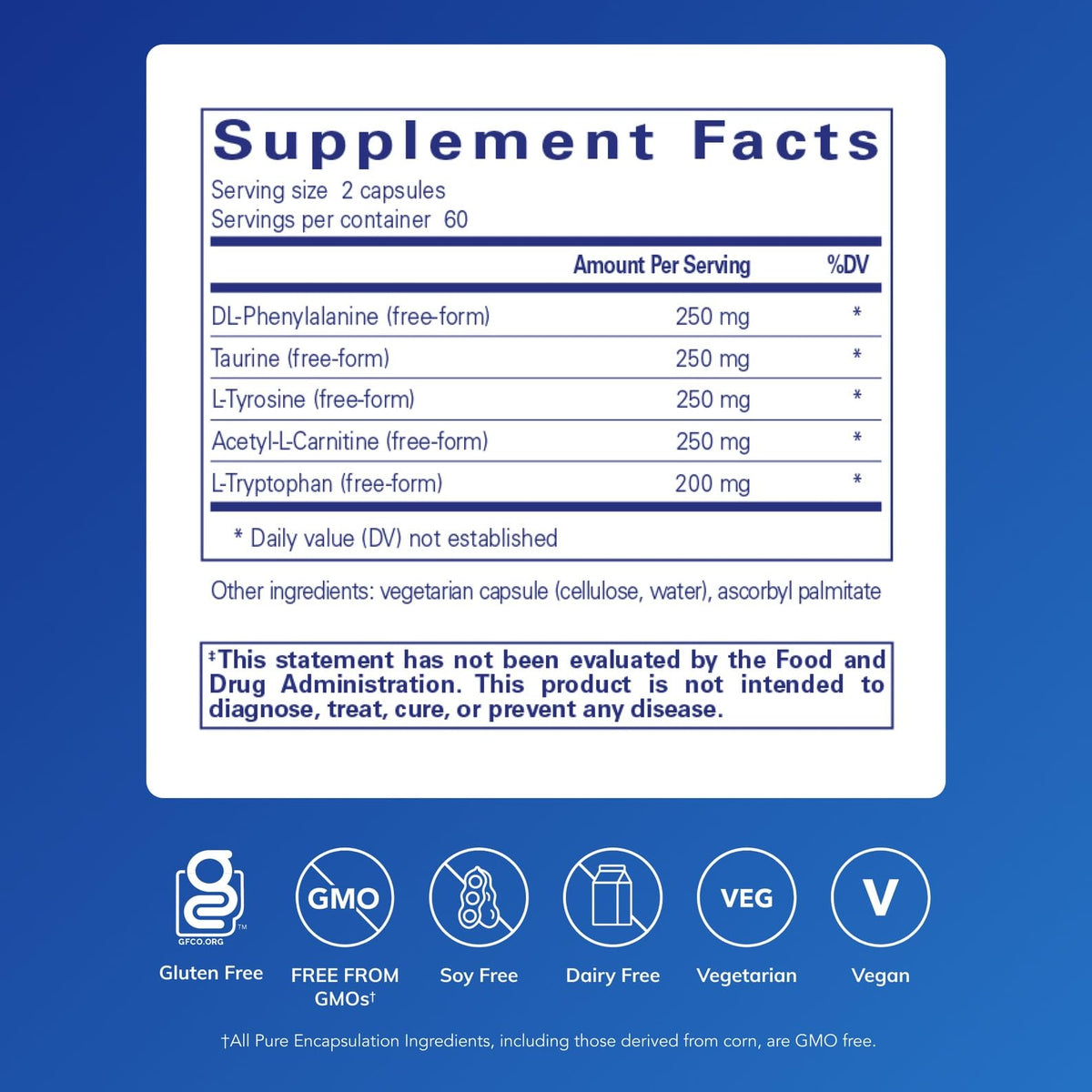 Cognitive Aminos Pure Encapsulations contenant et dosette