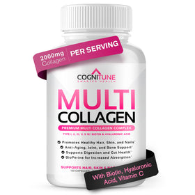 CogniTune Multi Collagen Peptides 2000 mg 120 Capsules vue de face