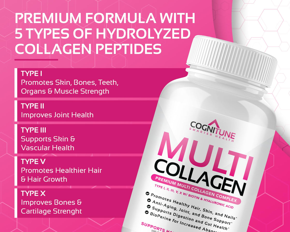 CogniTune Multi Collagen Peptides 2000 mg étiquette