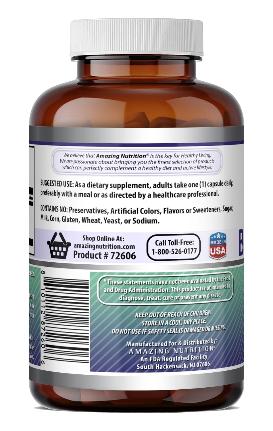 Cohosh Noir d'Amazing Nutrition sur fond blanc
