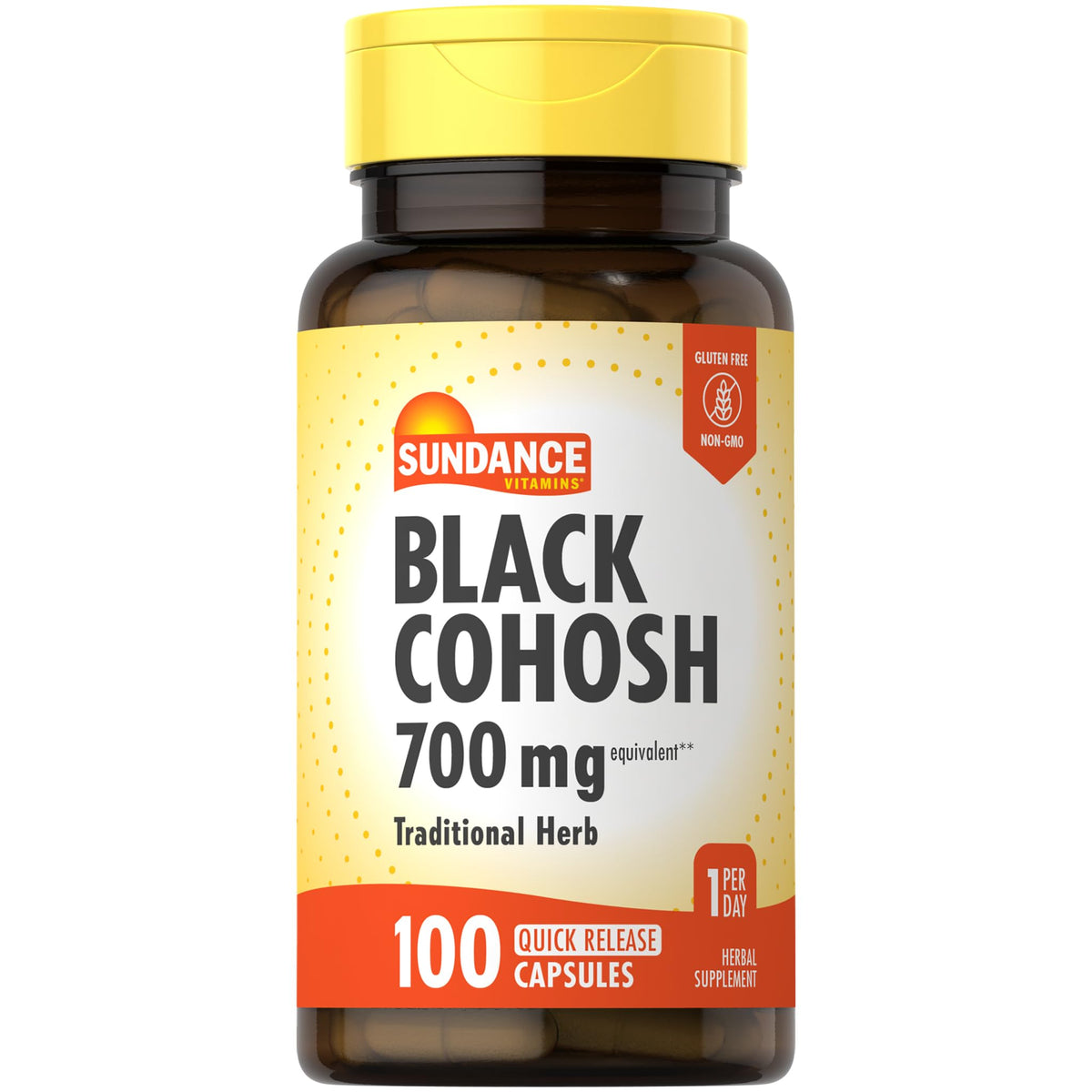 Cohosh Noir Sundance 100 capsules vue avant avec étiquette