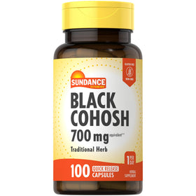 Cohosh Noir Sundance 100 capsules vue avant avec étiquette