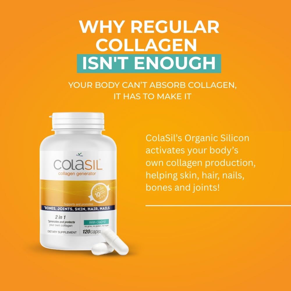 Colasil Capsules de Collagène à côté d'une main tenant une capsule