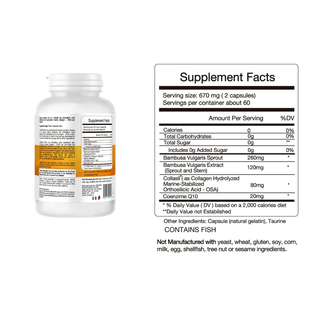 Colasil Capsules de Collagène vue arrière avec informations nutritionnelles