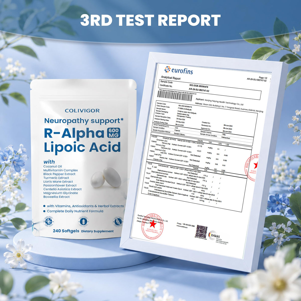 Colivigor R-Alpha Lipoic Acid 600mg, gélules molles dans une cuillère